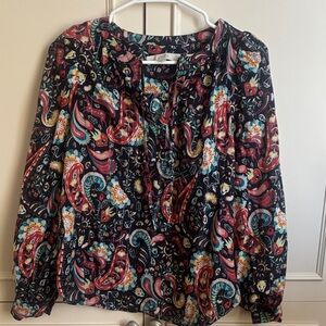 LOFT Multicolor Paisley Blouse